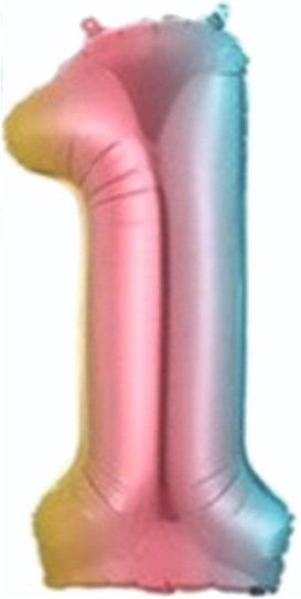 1 Rakam Balon Gökkuşağı