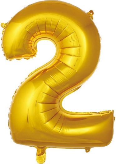 2 Rakam Balon Gold