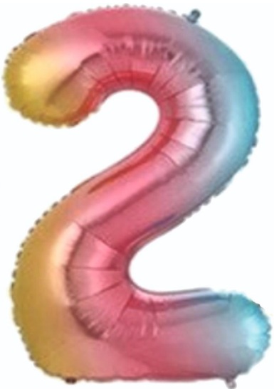 2 Rakam Balon Gökkuşağı