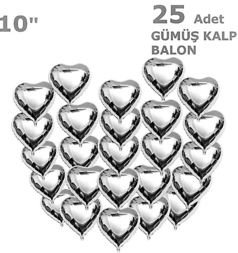 Kalpli Set Balon Gümüş