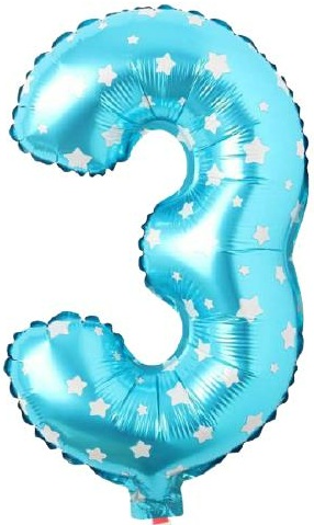 3 Rakam Balon Mavi