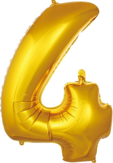 4 Rakam Balon Gold