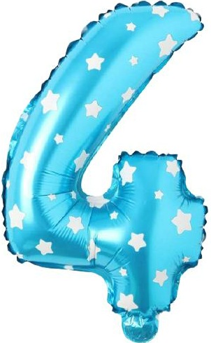 4 Rakam Balon Mavi