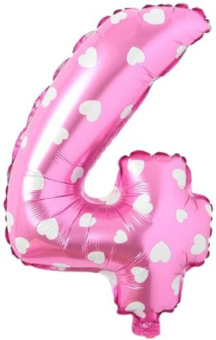 4 Rakam Balon Pembe