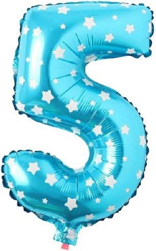 5 Rakam Balon Mavi