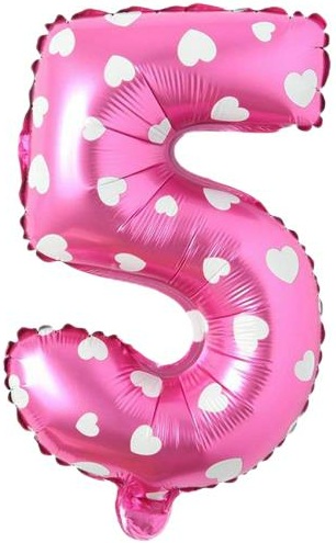 5 Rakam Balon Pembe