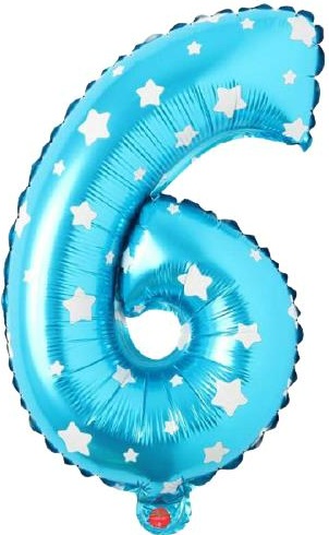 6 Rakam Balon Mavi