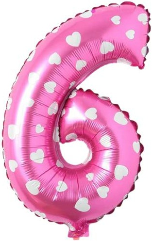 6 Rakam Balon Pembe