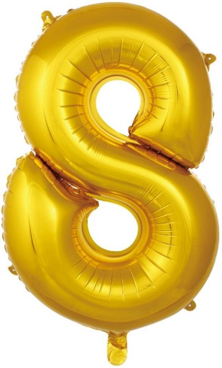 8 Rakam Balon Gold