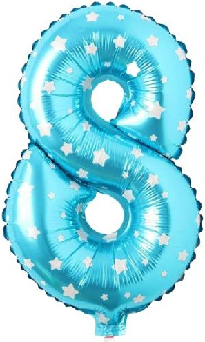 8 Rakam Balon Mavi