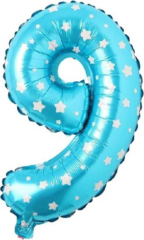9 Rakam Balon Mavi