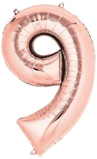 9 Rakam Balon Rose Gold