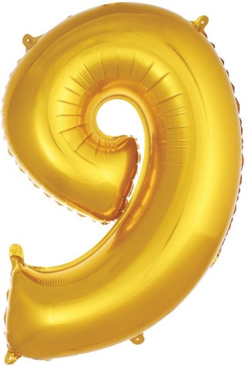 9 Dev Rakam Balon Gold