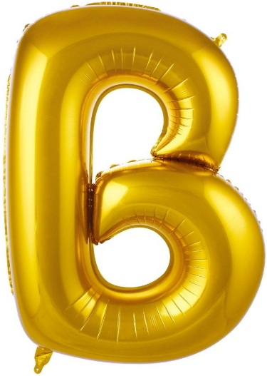 B Harfi Balon 40 inç Gold