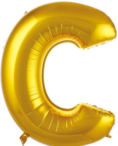 C Harfi Balon 40 inç Gold