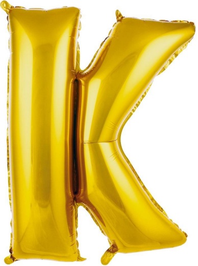 K Harf Balon Gold