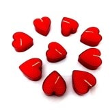 kirmizi kalp tealight mum