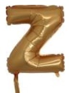 z harfi altin gold folya balon 14 inc 38 cm